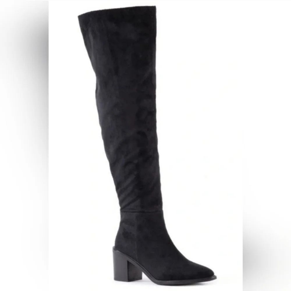 Sexy Chic Seychelles Black Microsuede OTK Boots